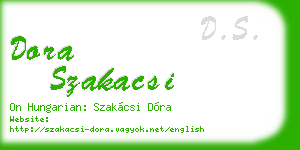 dora szakacsi business card