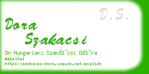 dora szakacsi business card